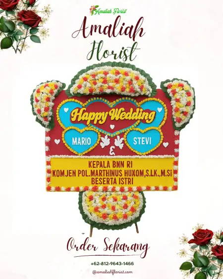 Papan Bunga Pernikahan Jangkar Mas